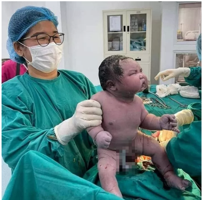  태국 5kg 넘는 몸무게로 태어난 초우량아 아기 사진 '학교 갈 준비 다 하고 나온 우리 아기'