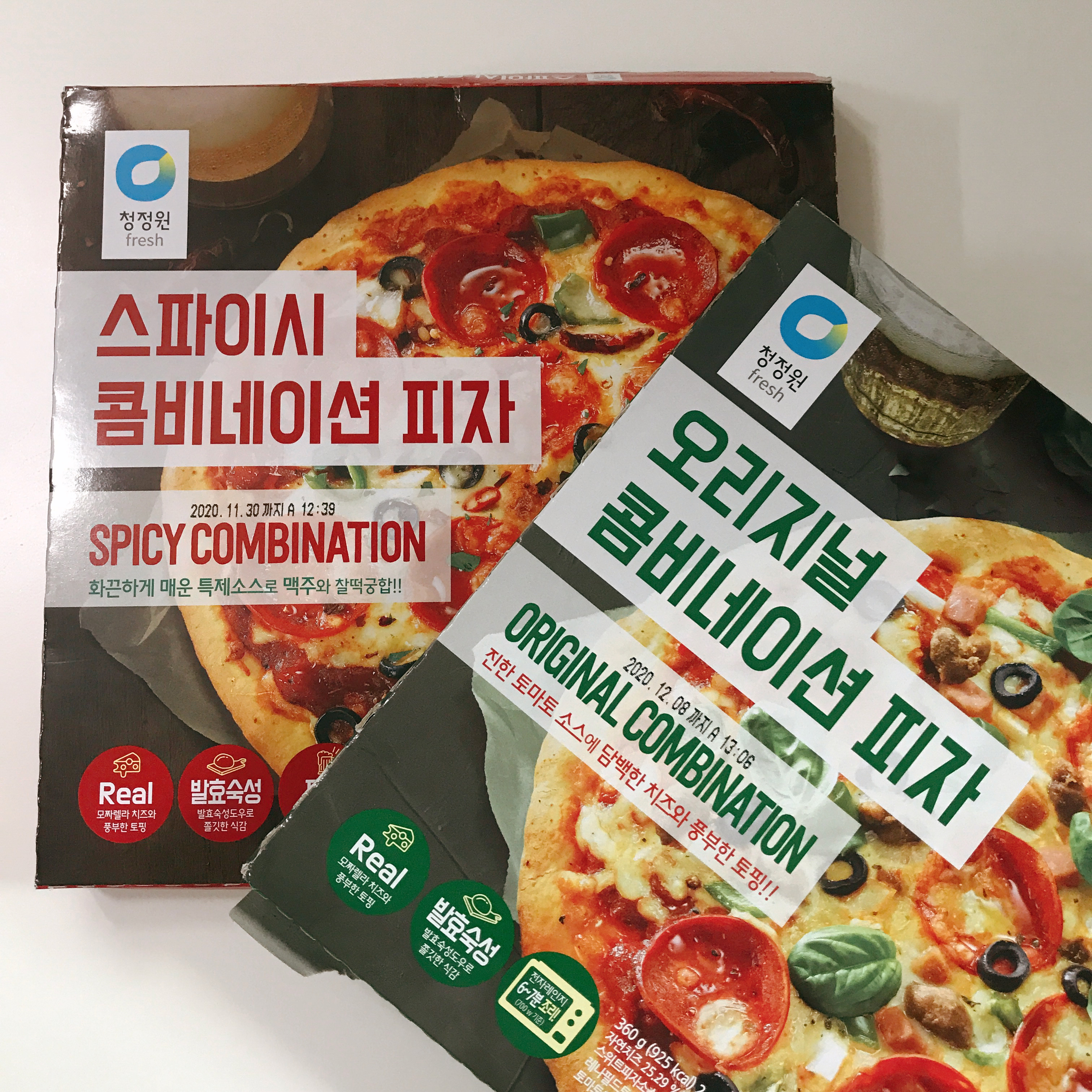  냉동식품 냉동 피자 추천해요! 청정원 콤비네이션 피자 구입 시식기.