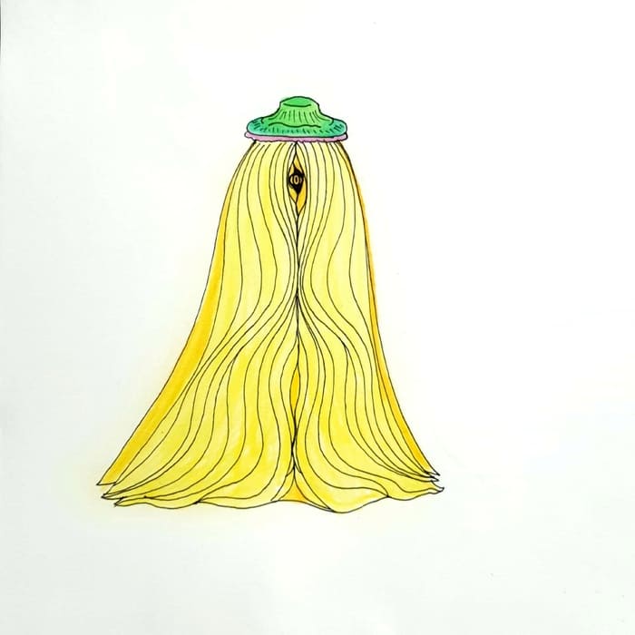  노란 꽃 Yellow  Flower 일러스트 그림 드로잉 2020 뒤집힌 마음