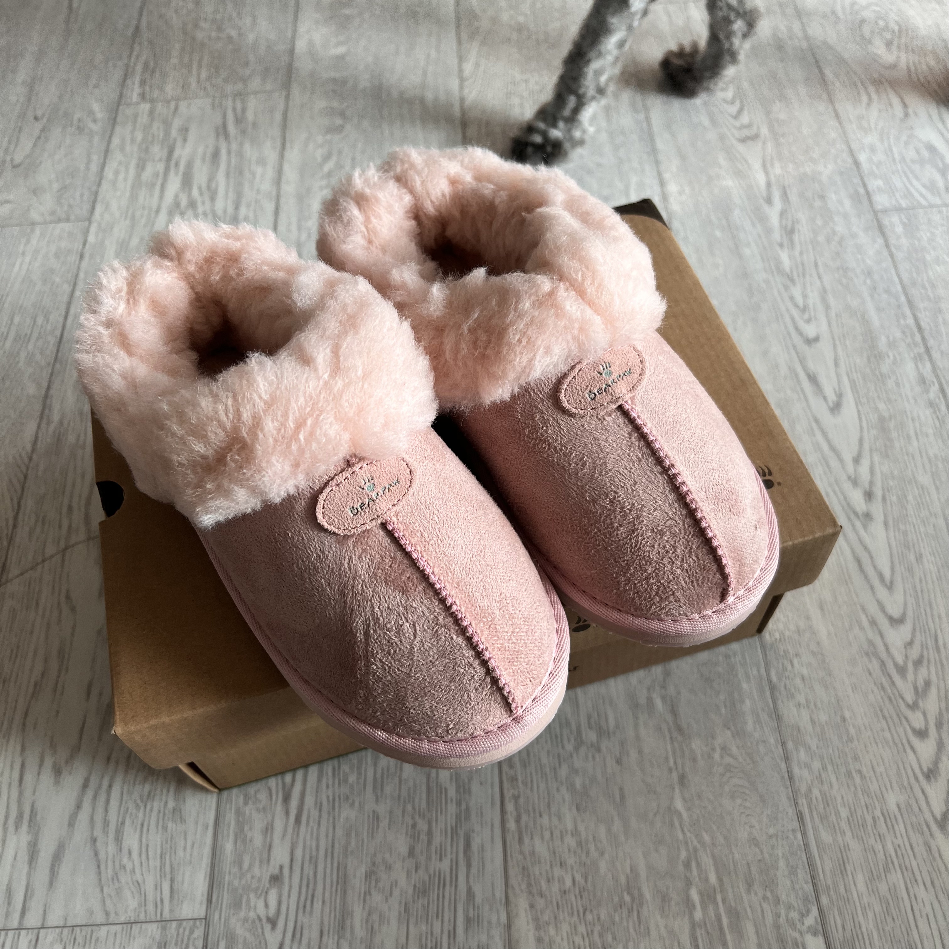  베어파우 양털 슬리퍼 쥴리 뮬 키즈 / 핑크 190 사이즈