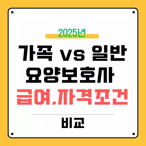 가족요양보호사 vs. 일반 요양보호사, 급여와 자격 조건 비교