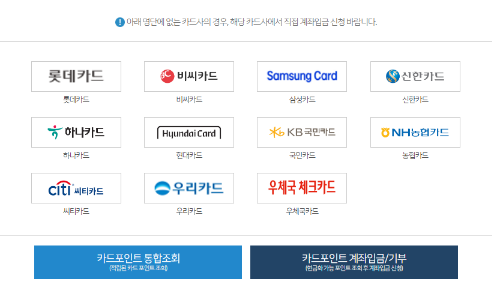 카드포인트 통합조회