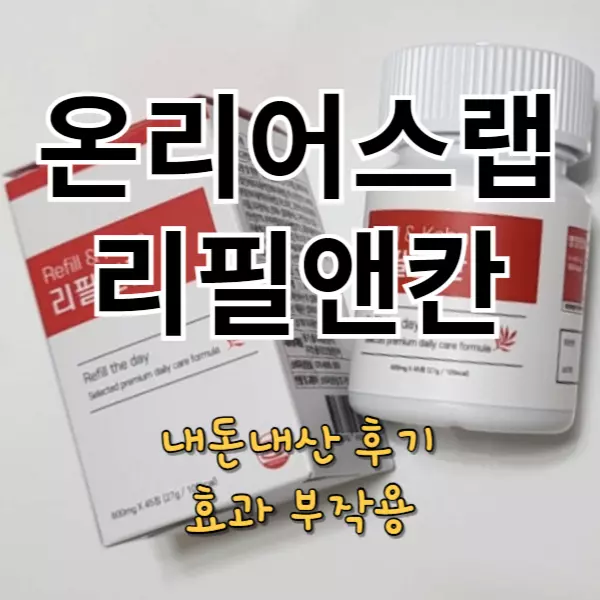 리필앤칸 내돈내산 후기 효과 부작용(김종민 영양제)
