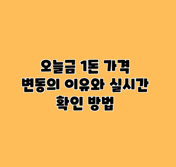 금 시세 변동의 주요 요인과 영향