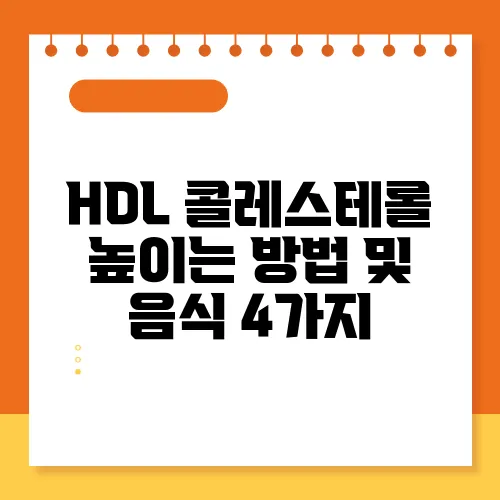 HDL 콜레스테롤 높이는 방법 및 음식 4가지