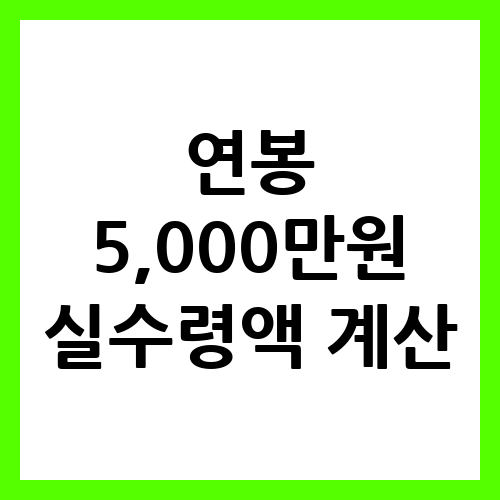 연봉 5,000만원, 실질적으로 받는 금액 계산법 연봉 5,000만원, 실질적으로 받는 금액 계산법
