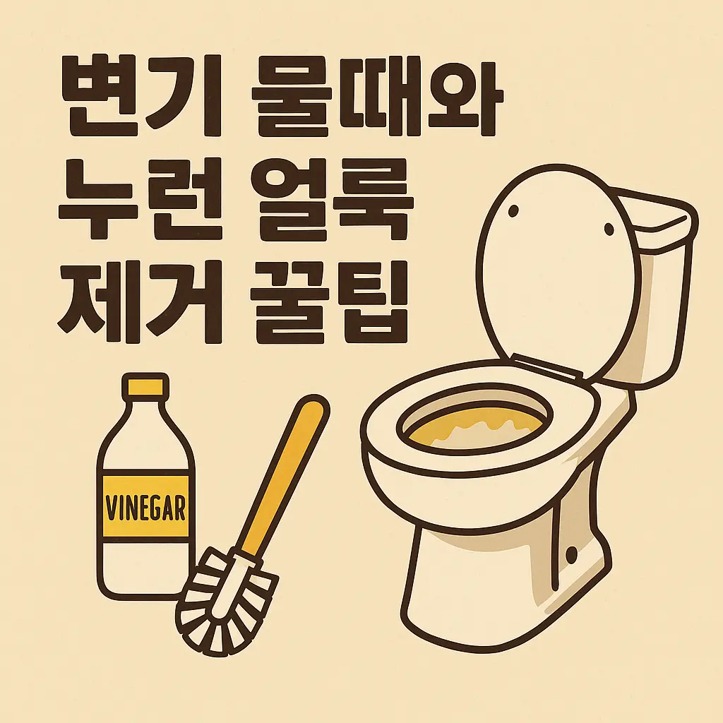 변기 물때와 누런 얼룩 제거 꿀팁