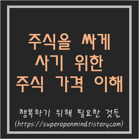  싼 주식을 사기 위한 주식가격  이해