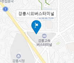 강릉시외버스터미널에서 인천공항 리무진 공항버스 지도 위치