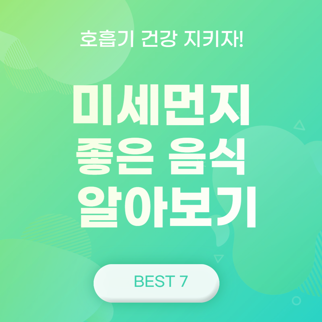 미세먼지 좋은 음식 추천 BEST 7 (feat. 공기청정 식물 추천)