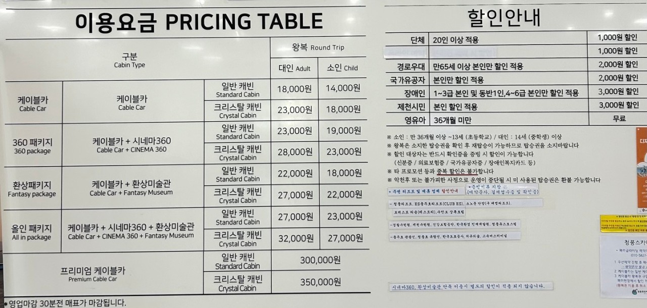 청풍호반케이블카