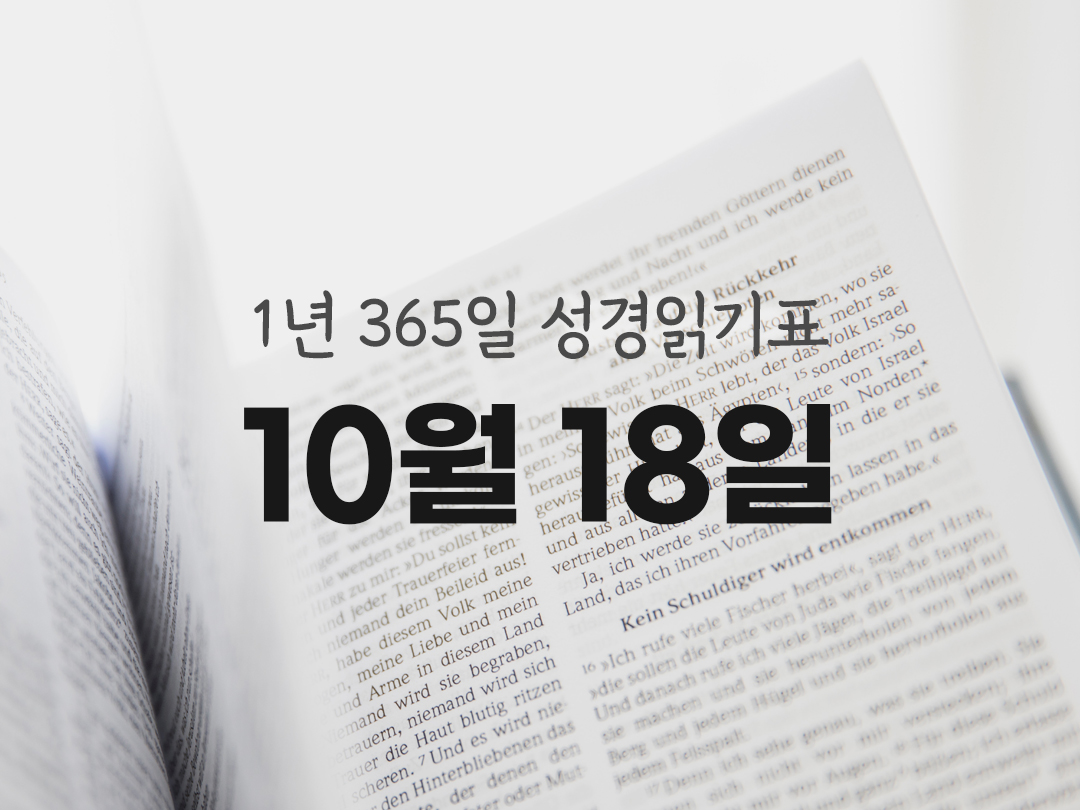 1년 365일 성경읽기표 10월 18일 마르코복음 성경읽기 진도표