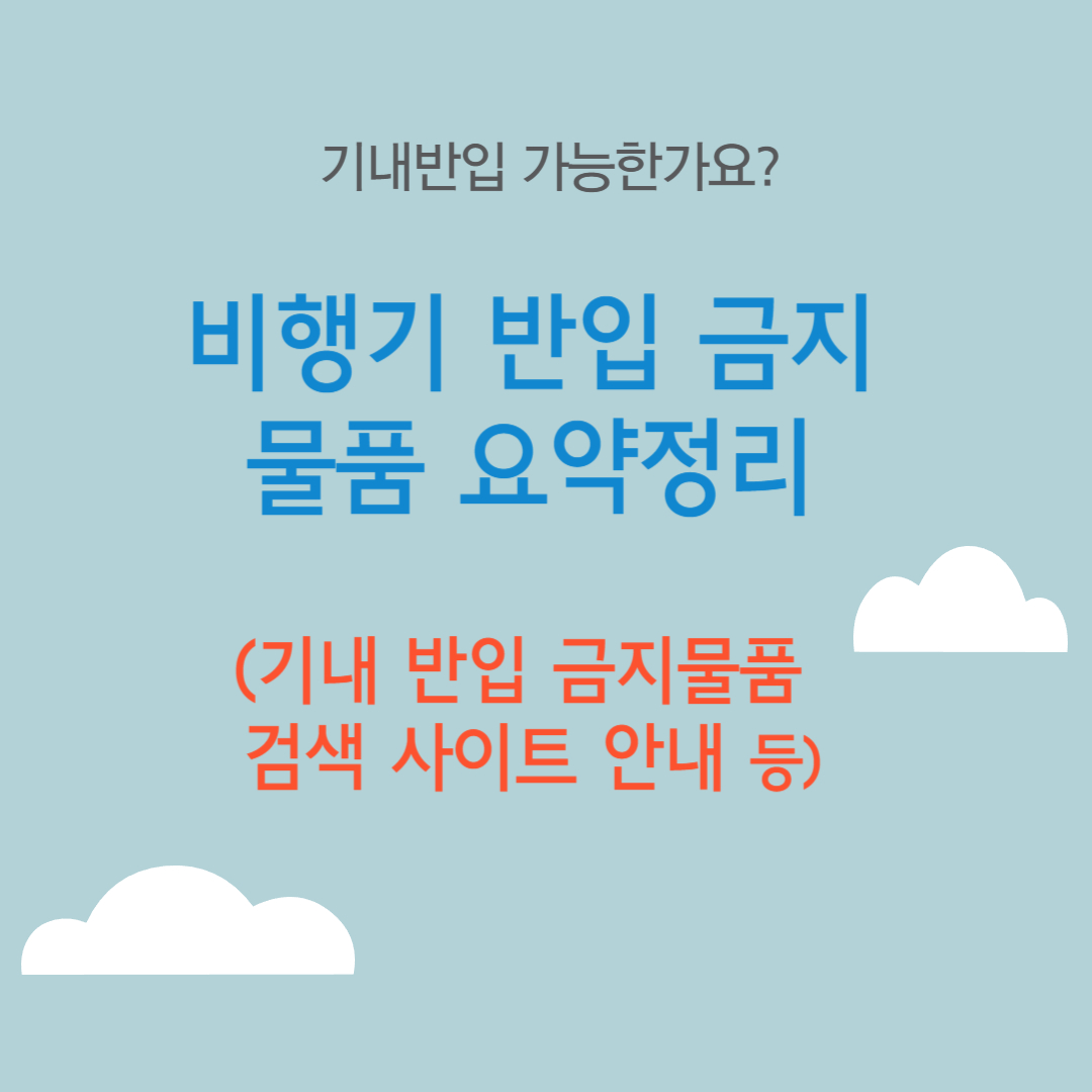 비행기 반입 금지 물품