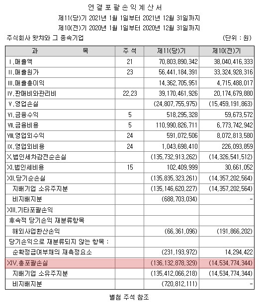 충격적인 토종 OTT 왓챠의 재무제표 [2021년 감사보고서]