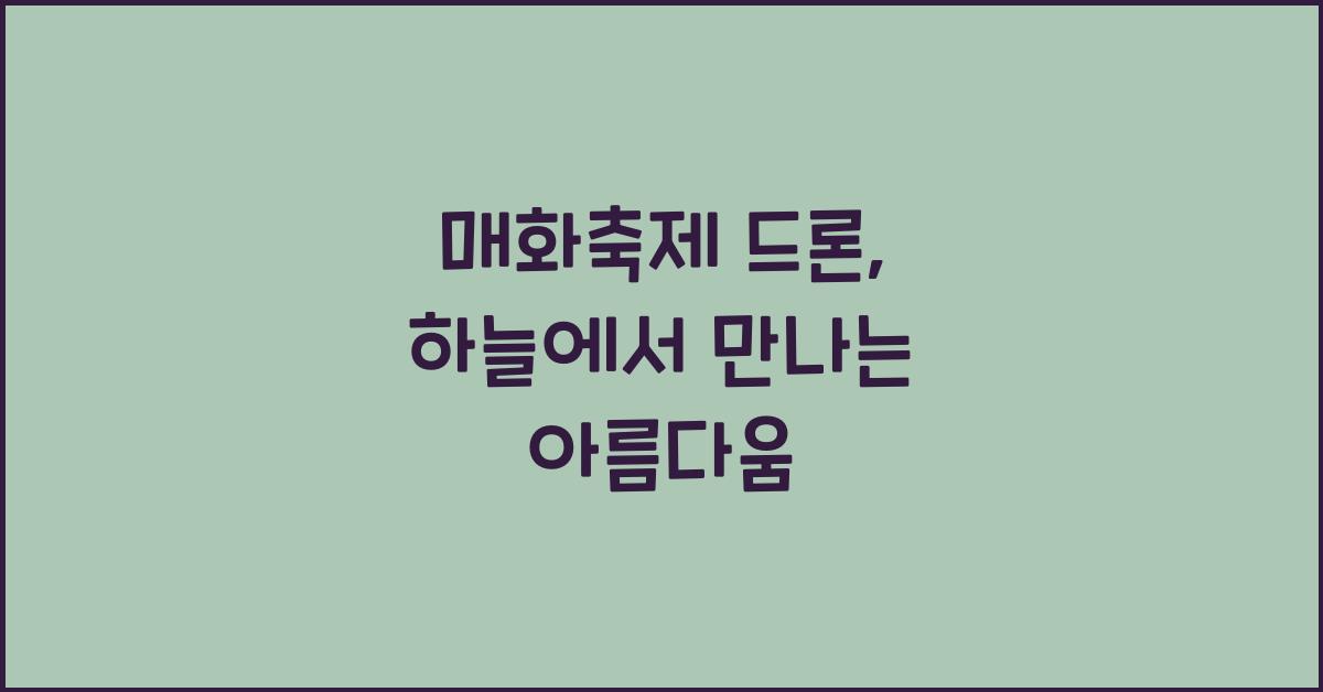 매화축제 드론