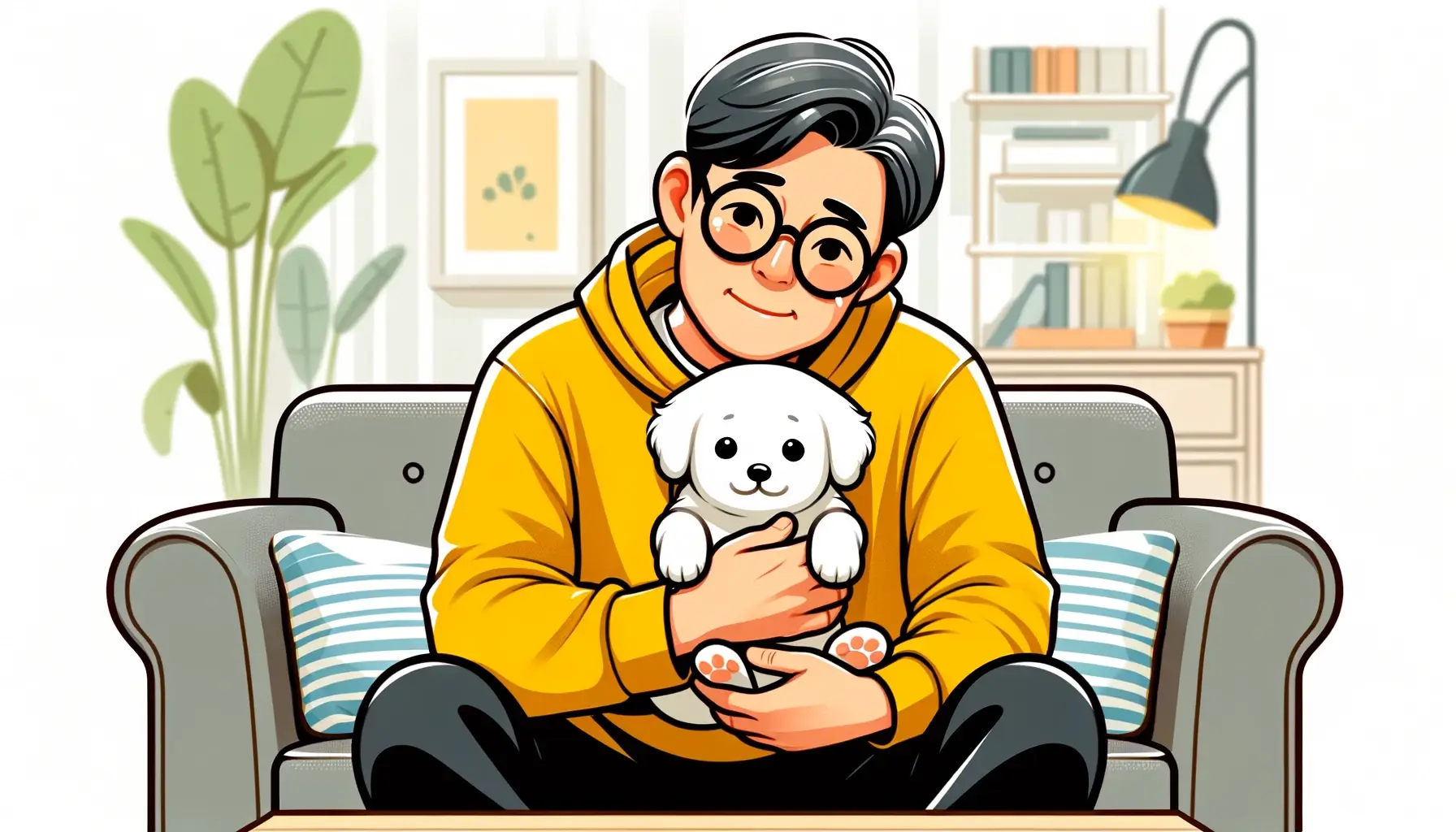 퇴근 후 스트레스 해소 루틴_ 강아지를 안고 있는 나