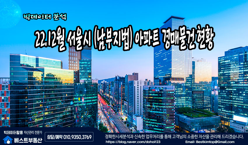  22.12월 서울시(영등포/구로/관악/양천) 아파트 경매물건 분석 !!!