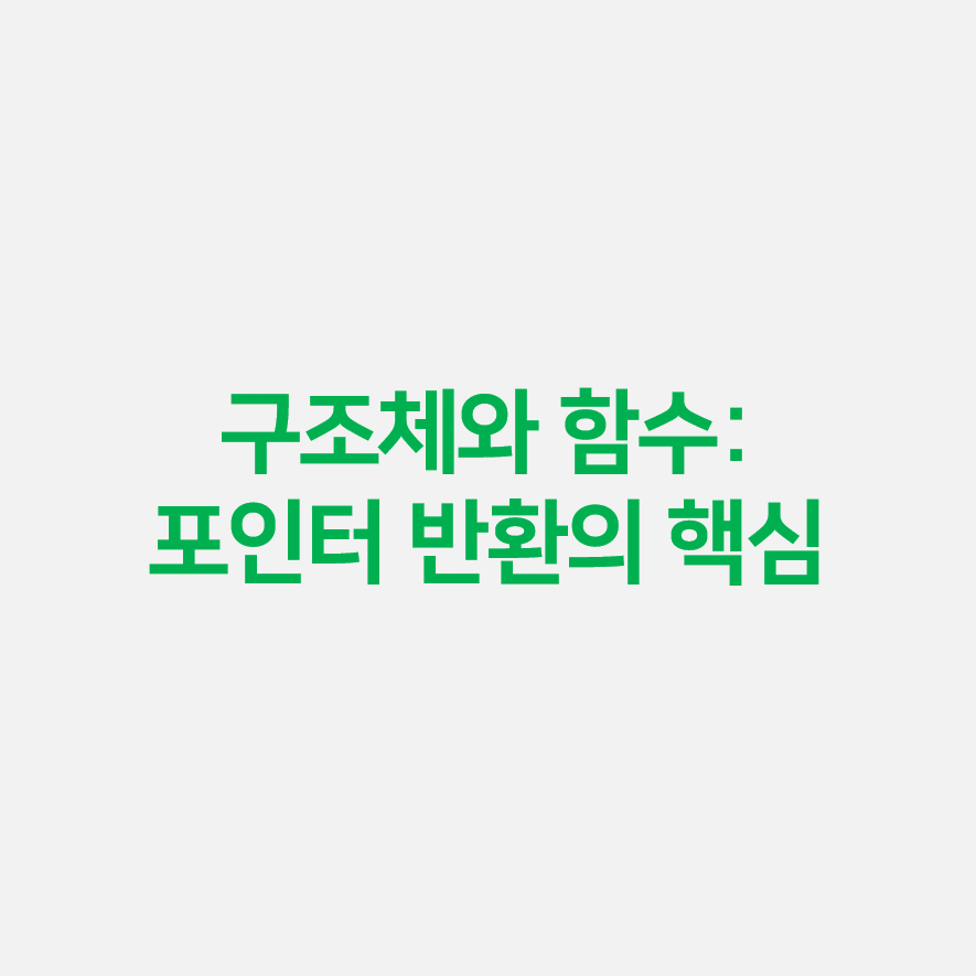 구조체와 함수: 포인터 반환의 핵심