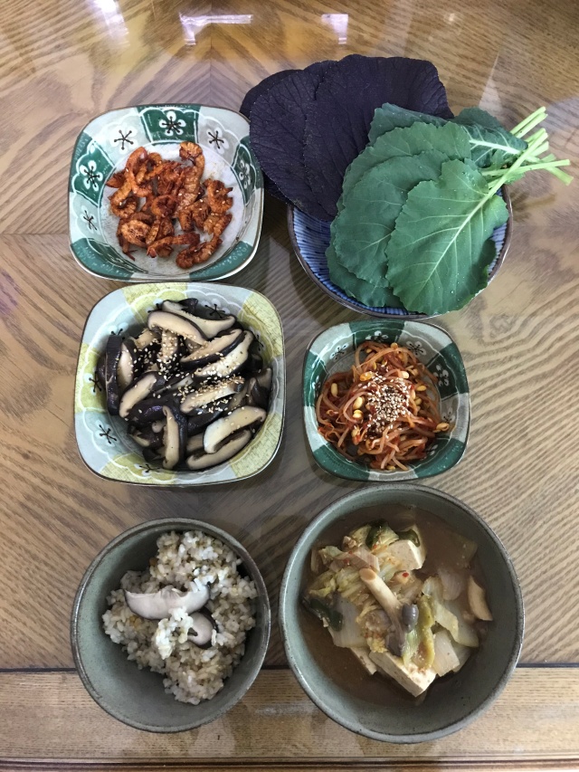 (채식 식단) 표고버섯 반찬과 청국장
