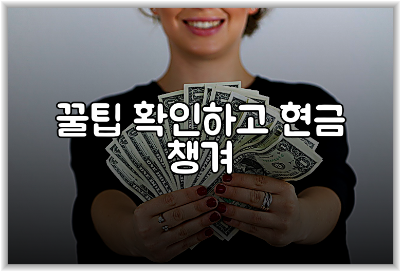 꿀팁 확인하고 현금 챙겨