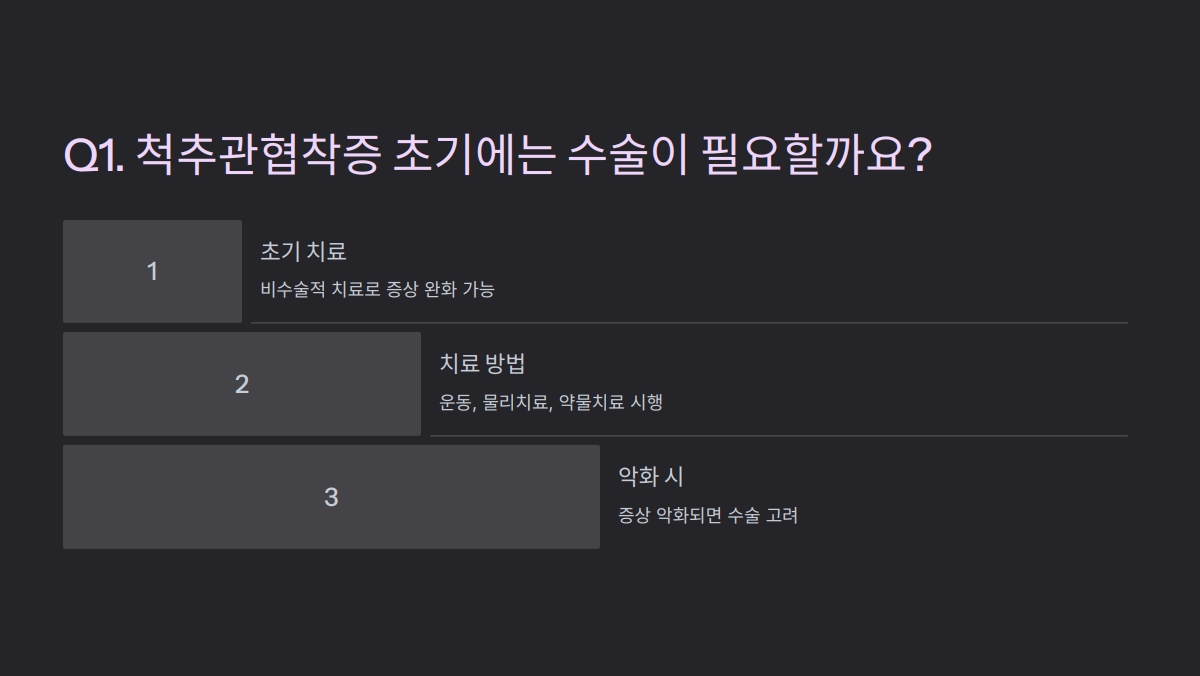 척추관협착증 초기증상