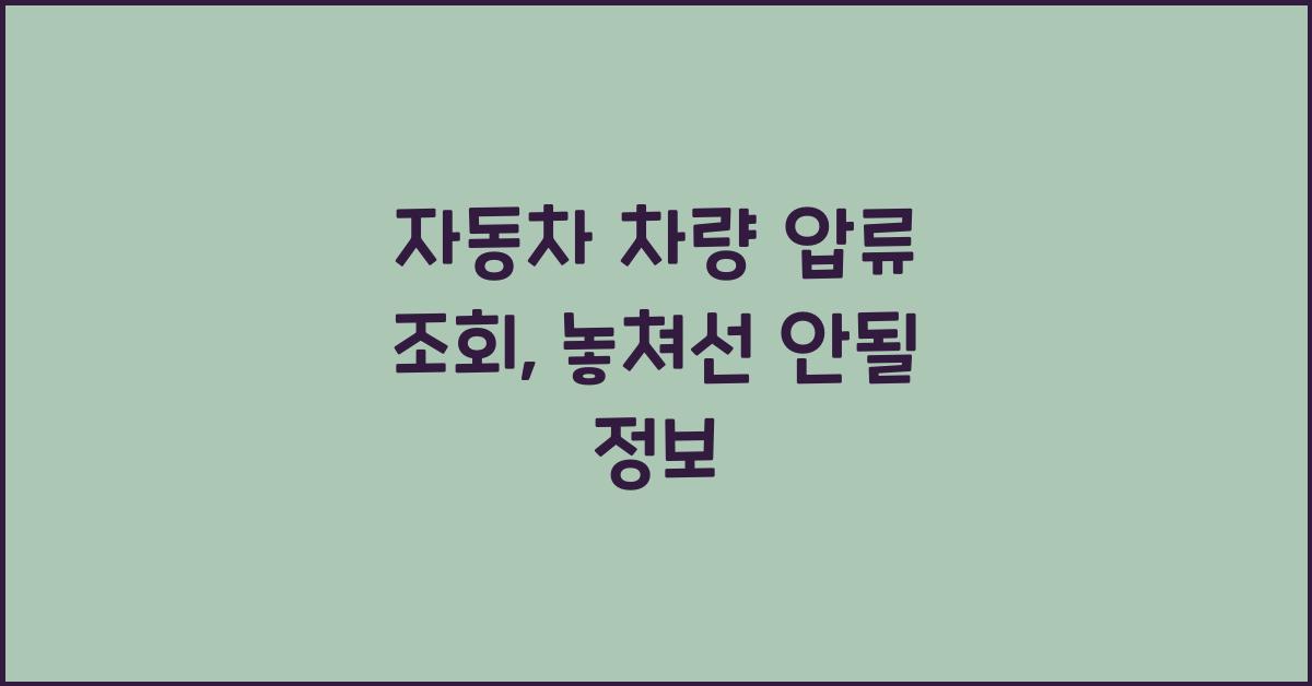 자동차 차량 압류 조회