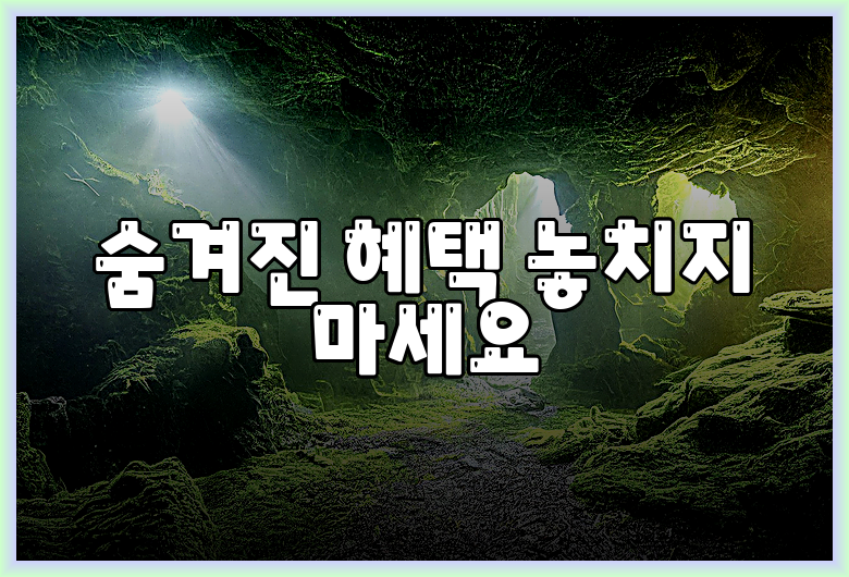 숨겨진 혜택 놓치지 마세요