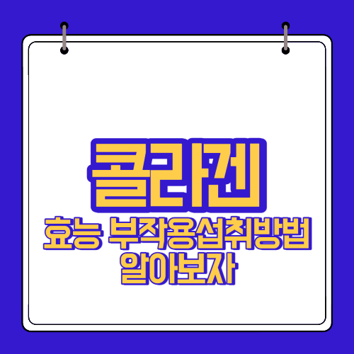  콜라겐 효능 부작용 알고 섭취하자