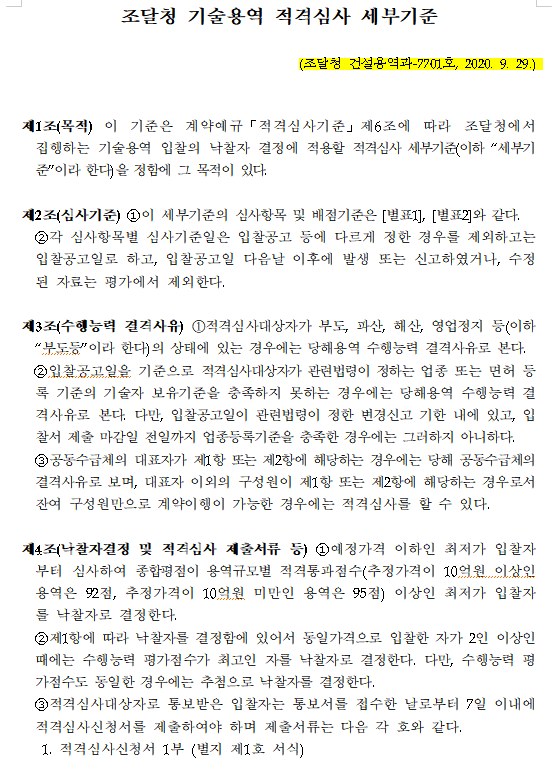  [적격심사]2022년 기술용역 적격심사서류 작성요령(조달청 적격심사 세부기준)