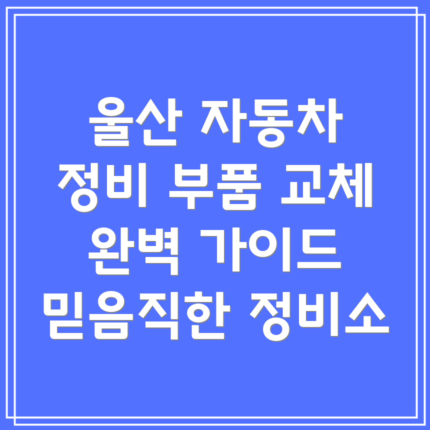 울산 남구 선암동 자동차 부품 교체