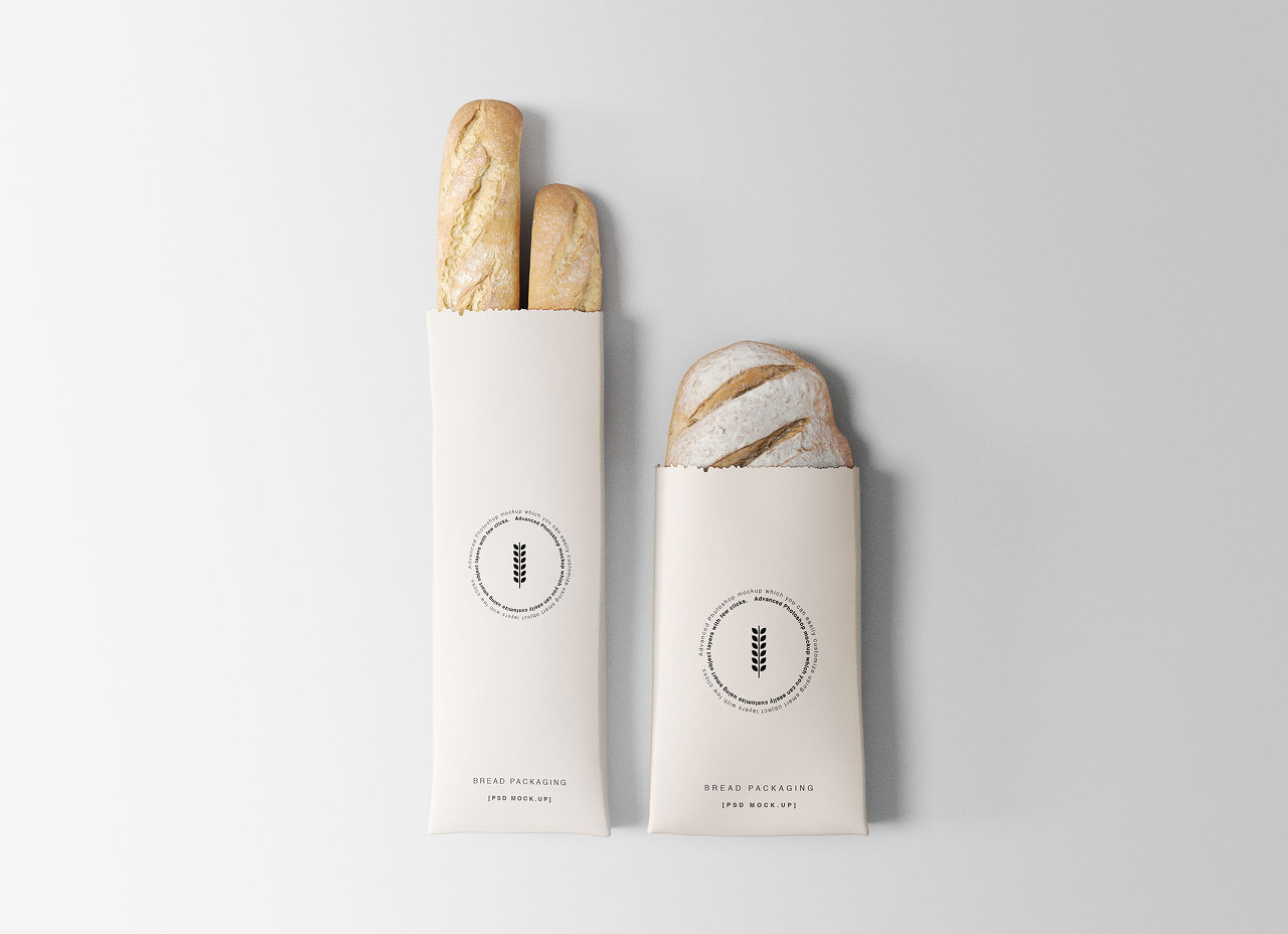 Bread Packaging Mockup(빵 포장 목업)