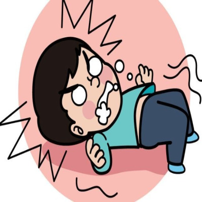 발작으로 쓰러져 있는 남자그림