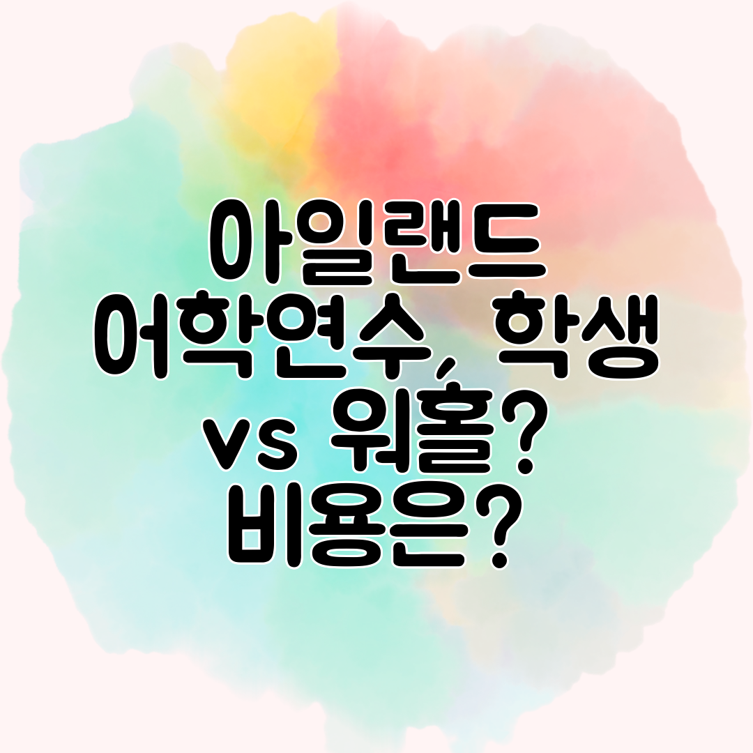 아일랜드 어학연수, 학생 vs 워홀 비용은