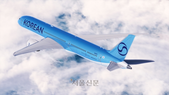 신규 CI를 적용한 대한항공의 보잉 787-10 항공기