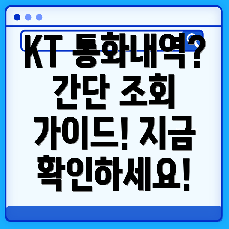 KT 통화기록 조회