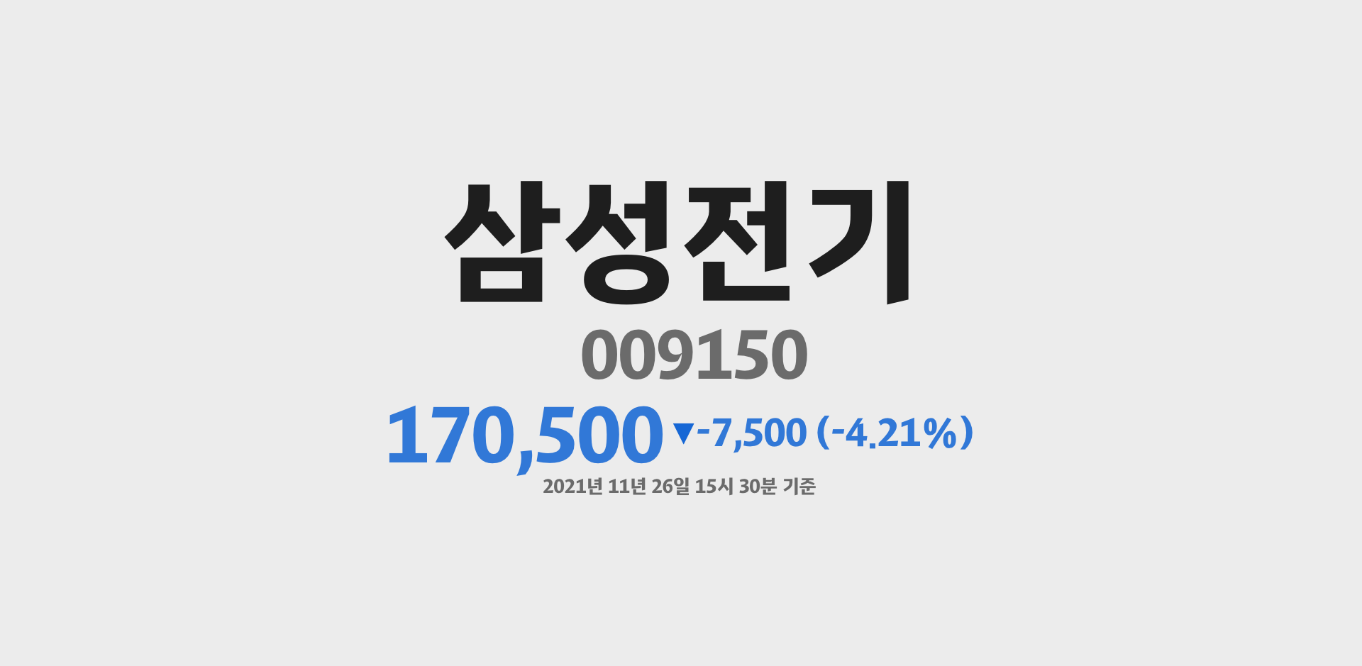 삼성전기 2021-11-26 15:30:00기준 주가