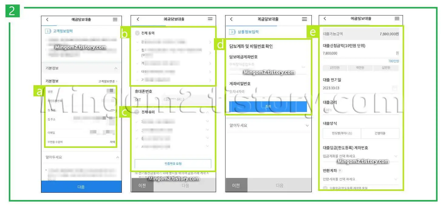 담보대출 신청절차에 대한 설명