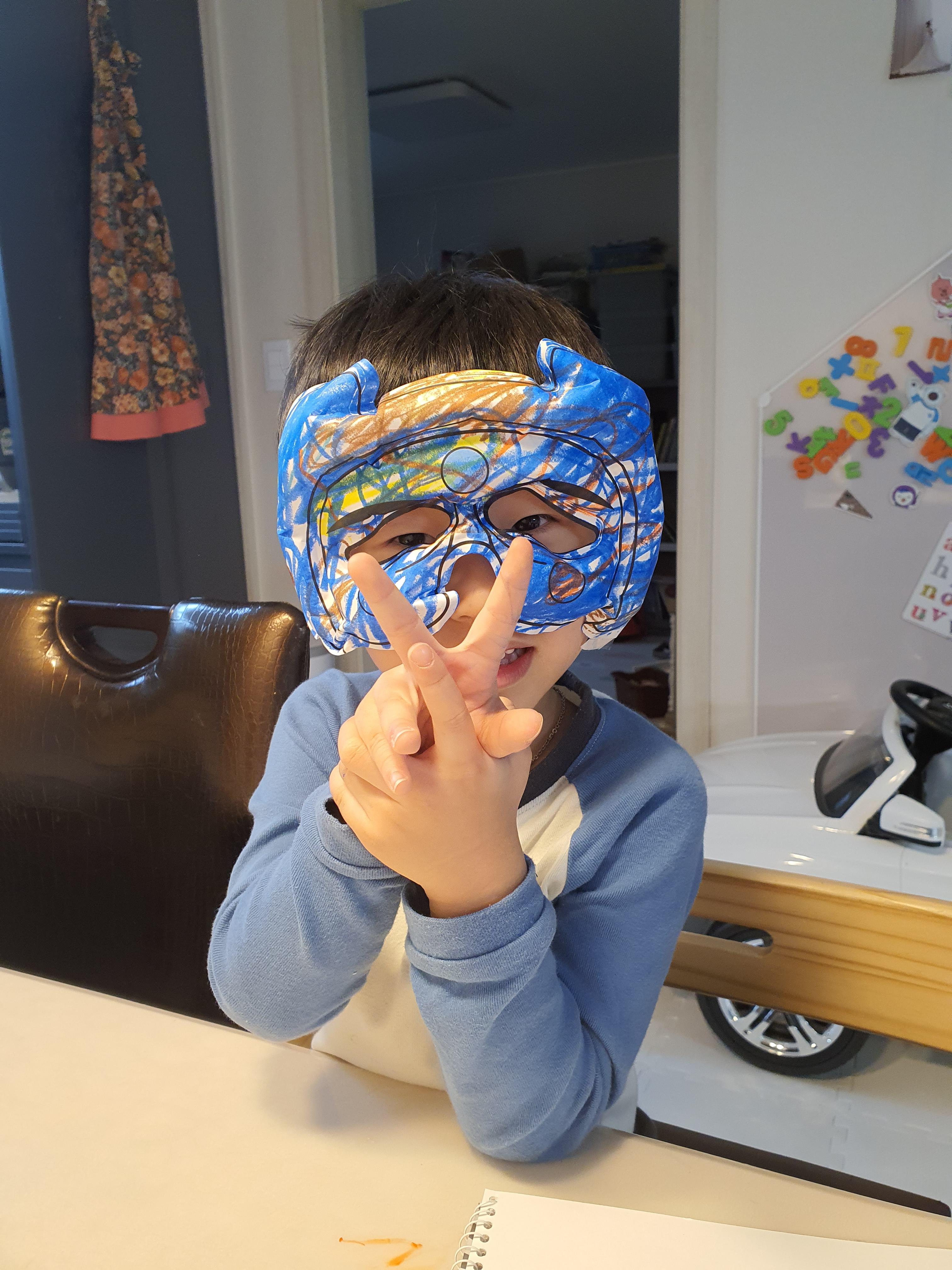  5살 아이 집콕놀이 전통탈 가면 만들기