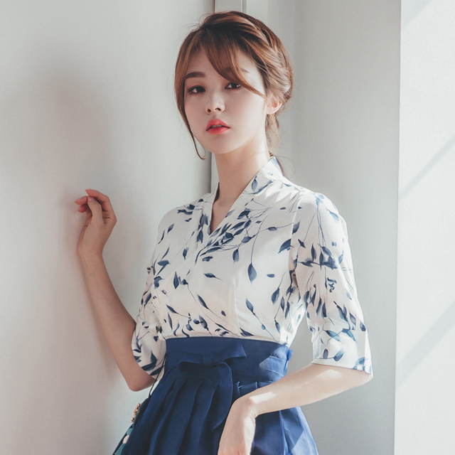 봄여름 생활한복 철릭원피스 청초 화이트 수설화
