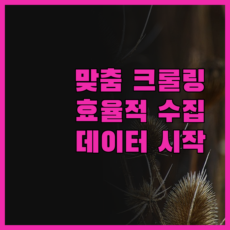 맞춤 크롤링 서비스로 효율적인 데이터