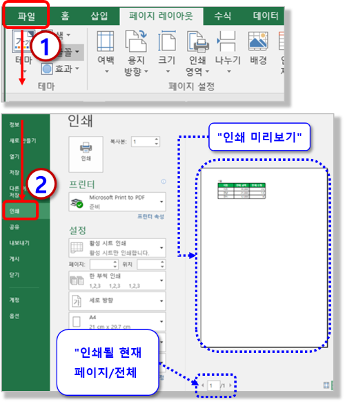 인쇄 미리보기 (Ctrl + P)
