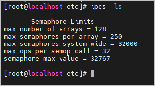  fatal : could not create semaphores : No space left on device