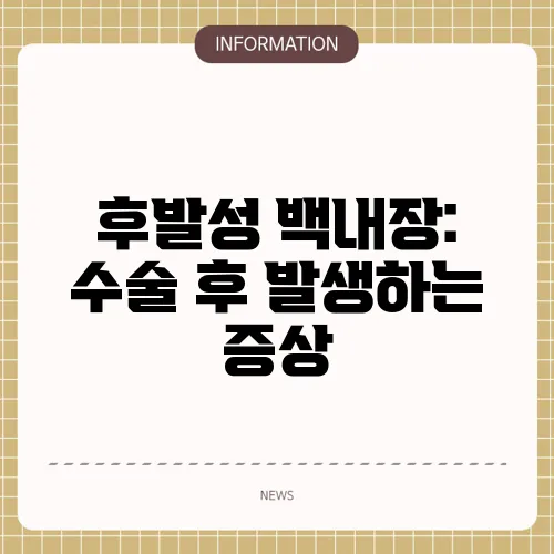 후발성 백내장: 수술 후 발생하는 증상