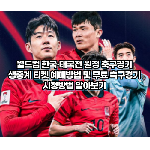  월드컵 한국·태국전 원정 축구경기 생중계 티켓 예매방법 및 무료 축구경기 시청방법 알아보기
