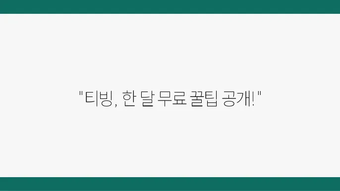 티빙 요금제 한달 뮌c 티소 뇈