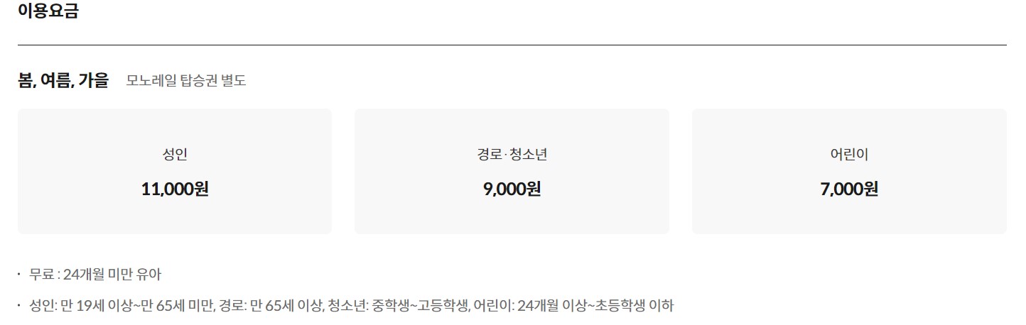 화담숲 벚꽃시즌 예약 모노레일 이용 안내