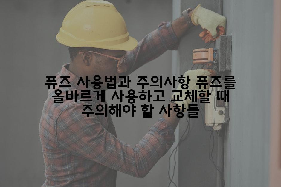 퓨즈 사용법과 주의사항 퓨즈를 올바르게 사용하고 교체할 때 주의해야 할 사항들