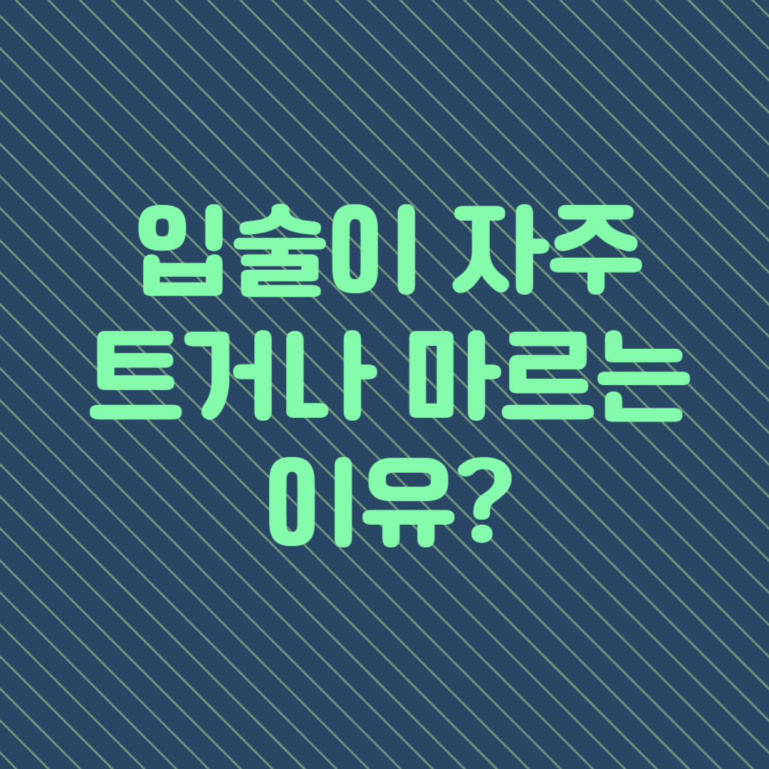 입술이 자주 트거나 마르는 이유 7가지