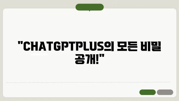 CHATGPTPLUS 정보 총정리