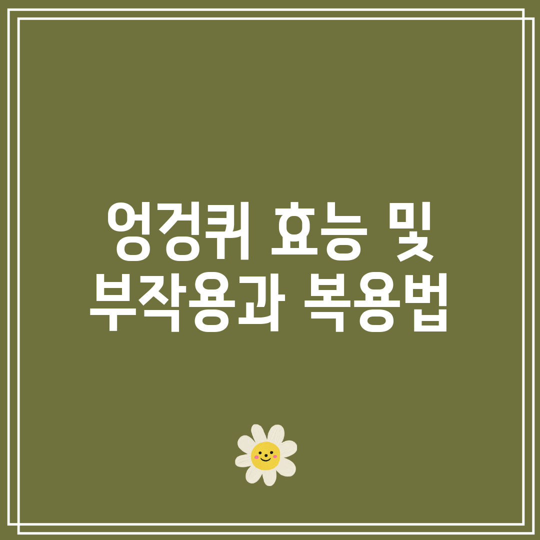 엉겅퀴 효능 및 부작용과 복용법